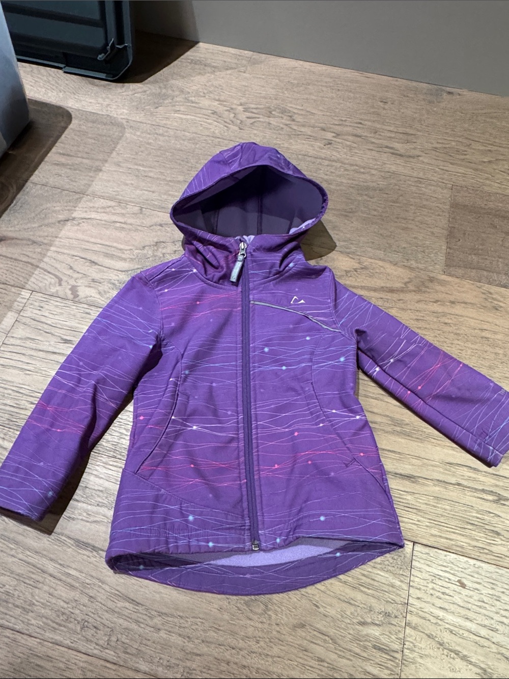 Paradox Purple Hooded Kids Raincoat with Pink & Blue Accents